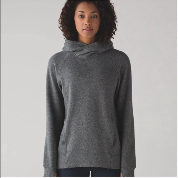 LULULEMON Fleece Please Pullover 4 Heathered Speckled Gray - Picture 2 of 9